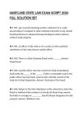 MARYLAND STATE LAW EXAM SCRIPT 2026 FULL SOLUTION SET