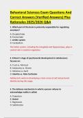 Behavioral Sciences Exam Questions And  Correct Answers &lpar;Verified Answers&rpar; Plus  Rationales 2025&sol;2026 Q&A 