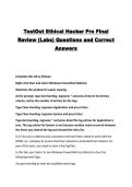 TestOut Ethical Hacker Pro Final Review &lpar;Labs&rpar; Questions and Correct Answers