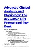 2026&sol;2027 Advanced Clinical Anatomy and Physiology Test Bank &vert; Hole's Human Anatomy & Physiology