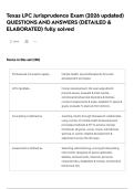 Texas LPC Jurisprudence Exam &lpar;2026 updated&rpar; QUESTIONS AND ANSWERS &lpar;DETAILED & ELABORATED&rpar; fully solved