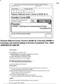 Pearson Edexcel Level 1&sol;Level 2 GCSE &lpar;9&ndash;1&rpar; Persian PAPER 1&colon; Listening and understanding in Persian Foundation Tier 2025 VERIFIED QP AND MS