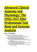 2026&sol;2027 Elite Clinical Anatomy & Physiology Test Bank &vert; Hole's Human Anatomy & Physiology 13th Edition