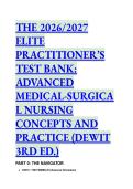 2026&sol;2027 Elite Medical-Surgical Nursing Test Bank &vert; deWit's Concepts and Practice &lpar;3rd Edition&rpar;