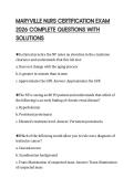 MARYVILLE NURS CERTIFICATION EXAM 2026 COMPLETE QUESTIONS WITH SOLUTIONS