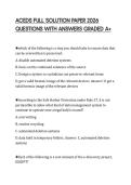 ACEDS FULL SOLUTION PAPER 2026 QUESTIONS WITH ANSWERS GRADED A&plus;