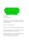 NUR- 155 Exam 1 &lpar;Critical Thinking&comma; Clinical Judgment&comma; Benner-s&comma; Nursing Process&rpar; LATEST QUESTIONS AND VERIFIED ANSWERS&period;