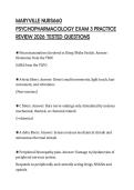MARYVILLE NURS660 PSYCHOPHARMACOLOGY EXAM 3 PRACTICE REVIEW 2026 TESTED QUESTIONS