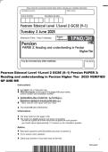 Pearson Edexcel Level 1&sol;Level 2 GCSE &lpar;9&ndash;1&rpar; Persian PAPER 3&colon; Reading and understanding in Persian Higher Tier 2025 VERIFIED QP AND MS