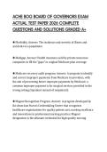 ACHE BOG BOARD OF GOVERNORS EXAM ACTUAL TEST PAPER 2026 COMPLETE QUESTIONS AND SOLUTIONS GRADED A&plus;