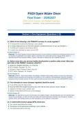 PADI Open Water Diver Final Exam 2026&sol;2027 Actual Exam &vert; 100&percnt; Correct Answers with Detailed Rationales &vert; 50 Questions 6 Sections Entry-Level Recreational Diving &vert; Pass Guaranteed - A&plus; Graded