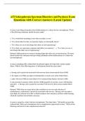 ATI Schizophrenia Spectrum Disorders and Psychosis Exam  Questions with Correct Answers &lpar;Latest Update&rpar;