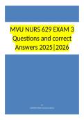 MVU NURS 629 EXAM 3 Questions and correct Answers 2026&period;