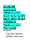 Advanced Corporate Finance Test Bank &lpar;2026&sol;2027&rpar; &vert; Berk & DeMarzo Standard &vert; UT McCombs Style &vert; 88 Questions &plus; Detailed Explanations & Mentor Analysis