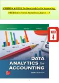 SOLUTION MANUAL for Data Analytics for Accounting&comma; 3rd Edition by Vernon Richardson&comma; Chapters 1 - 9 