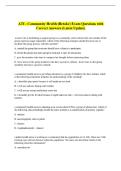 ATI - Community Health &lpar;Retake&rpar; Exam Questions with  Correct Answers &lpar;Latest Update&rpar;