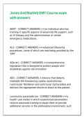 Jones And Bartlett EMT Course exam with answers&comma;