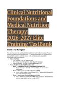 2026&sol;2027 Elite Nutrition Test Bank & Clinical Guide &vert; Grodner&rsquo;s Nutritional Foundations 8th Edition &vert; 88 Case-Based Questions &plus; 2027 Metabolic Standards Cheat Sheet