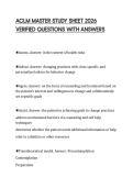 ACLM MASTER STUDY SHEET 2026 VERIFIED QUESTIONS WITH ANSWERS