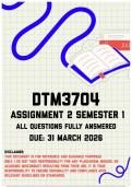 DTM3704 Assignment 2 Semester 1 Memo &vert; Due 31 March 2026
