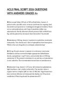 ACLS FINAL SCRIPT 2026 QUESTIONS WITH ANSWERS GRADED A&plus;
