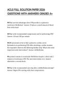 ACLS FULL SOLUTION PAPER 2026 QUESTIONS WITH ANSWERS GRADED A&plus;