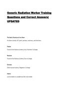 Generic Radiation Worker Training Questions and Correct Answers&vert; UPDATED
