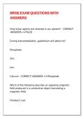 MRSE EXAM QUESTIONS WITH ANSWERS