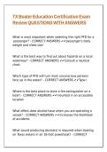 TX Boater Education Certification Exam Review QUESTIONS WITH ANSWERS