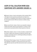 ACRP CP FULL SOLUTION PAPER 2026 QUESTIONS WITH ANSWERS GRADED A&plus;