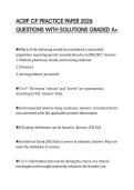 ACRP CP PRACTICE PAPER 2026 QUESTIONS WITH SOLUTIONS GRADED A&plus;