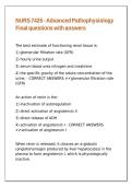 NURS 7425 - Advanced Pathophysiology Final questions with answers