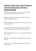 MASSAGE THERAPY RELAXATION TECHNIQUES EXAM 2026 PROFESSIONAL PREP PACK BUNDLED ANSWERS