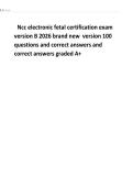 Ncc electronic fetal certification exam  version B 2026 brand new  version 100  questions and correct answers and  correct answers graded A&plus; 