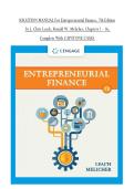 SOLUTION MANUAL For Entrepreneurial Finance&comma; 7th Edition  by J&period; Chris Leach&comma; Ronald W&period; Melicher&comma; Chapters 1 - 16&comma;  Complete With CAPSTONE CASES 