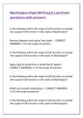 Washington State DH Drug & Law Exam questions with answers