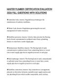 MASTER PLUMBER CERTIFICATION EVALUATION 2026 FULL QUESTIONS WITH SOLUTIONS