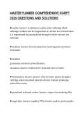 MASTER PLUMBER COMPREHENSIVE SCRIPT 2026 QUESTIONS AND SOLUTIONS