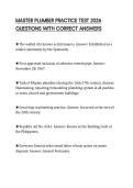 MASTER PLUMBER PRACTICE TEST 2026 QUESTIONS WITH CORRECT ANSWERS