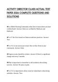 ACTIVITY DIRECTOR CLASS ACTUAL TEST PAPER 2026 COMPLETE QUESTIONS AND SOLUTIONS