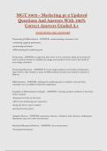 MGT 8803 - Marketing pt 2 Updated  Questions And Answers With 100&percnt;  Correct Answers Graded A&plus;