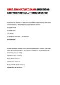 NBRC TMC-CRT-RRT EXAM QUESTIONS AND VERIFIED SOLUTIONS&vert; UPDATED
