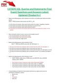 CST 8215 SQL Queries and Statements Final Exam&vert; Questions and Answers Latest Updated &lpar;Graded A&plus;&rpar;-Algonquin College