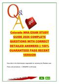 Colorado NHA Certification Exam &lpar;NHA-CO&rpar; &ndash; 400 Questions & Answers on Patient Care&comma; Regulations&comma; Licensing & Facility Management