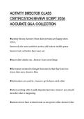 ACTIVITY DIRECTOR CLASS CERTIFICATION REVIEW SCRIPT 2026 ACCURATE Q&A COLLECTION