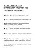 ACTIVITY DIRECTOR CLASS COMPREHENSIVE STUDY GUIDE 2026 FULLY SOLVED QUESTION SET