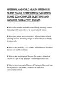 MATERNAL AND CHILD HEALTH NURSING BY SILBERT FLAGG CERTIFICATION EVALUATION EXAMS 2026 COMPLETE QUESTIONS AND ANSWERS GUARANTEED TO PASS