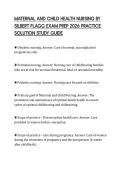MATERNAL AND CHILD HEALTH NURSING BY SILBERT FLAGG EXAM PREP 2026 PRACTICE SOLUTION STUDY GUIDE