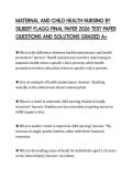 MATERNAL AND CHILD HEALTH NURSING BY SILBERT FLAGG FINAL PAPER 2026 TEST PAPER QUESTIONS AND SOLUTIONS GRADED A&plus;