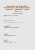 TEAS ATI Science Practice Test&lbrace;  Science Portion&rcub; Updated Questions And  Answers With 100&percnt; Correct Answers  Graded A&plus; 